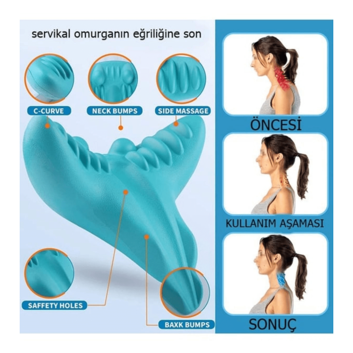 Lisinya Ergonomik Boyun Masajı Yastığı – Servikal Traksiyon Destekli, Ağrı Giderici, Ortopedik Yapı ( Lisinya )