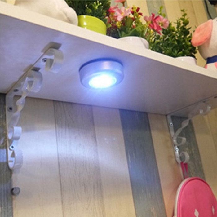 Kablosuz Spot Pilli Dokunmatik Led Lamba 3 Ledli Dolap Lambası (3748)