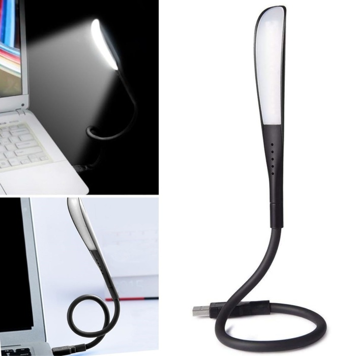 USB Girişli 14 Ledli 3 Kademeli Dokunmatik Masa/Kitap Okuma Lambası Ledi Siyah (3748)