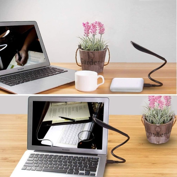USB Girişli 14 Ledli 3 Kademeli Dokunmatik Masa/Kitap Okuma Lambası Ledi Siyah (3748)