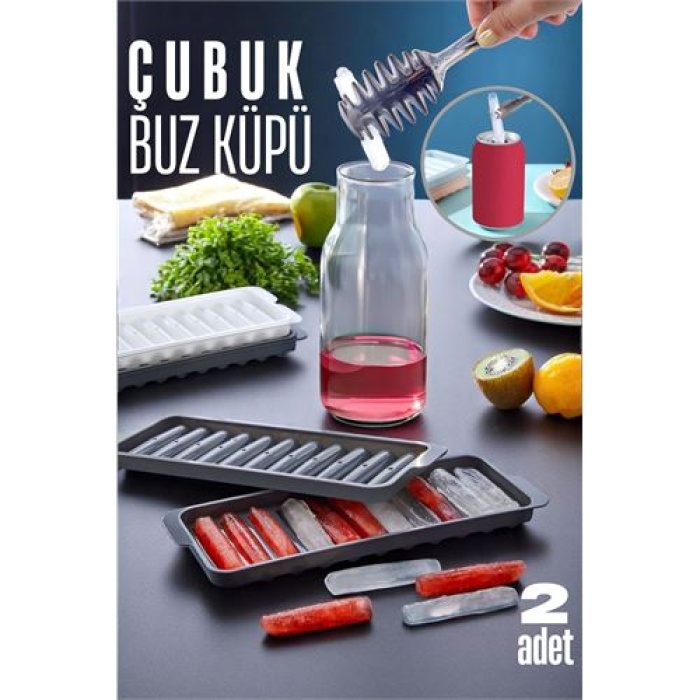 Buz Kalıbı ÇUBUK İçecek Buz Kalıbı - Mutfak Buz Kalıbı Kolay Çıkarılır Buz Kalıbı 2 ADET