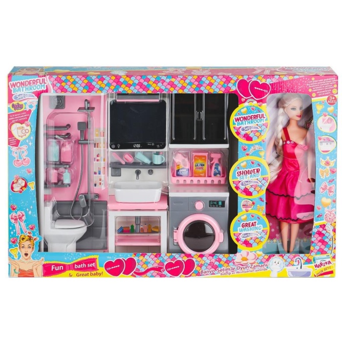 OYD-02393 Bebek ile Banyo Seti Oyun Zamanı -Oydaş Oyuncak