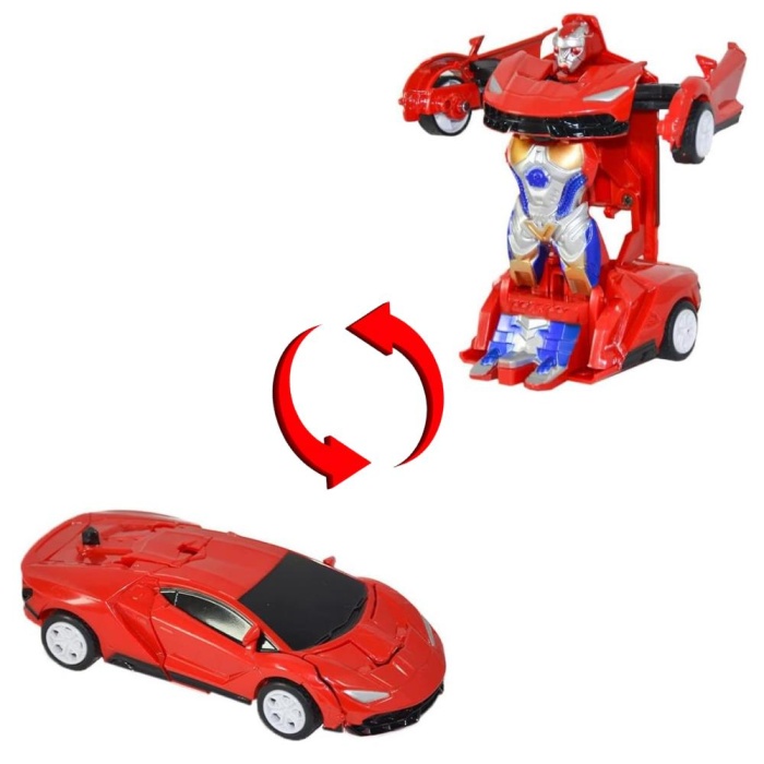 Lamborgini - Robot Dönüşen Araba - 668-2 - Kırmızı (Lisinya)