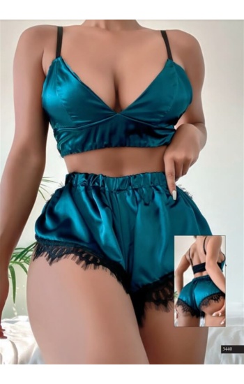 Nightlight Dantel Detaylı Seksi Şort Takım