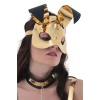 Gold Deri Tavşan Kız Fantazi Maske