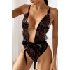 Siyah Dantel Kuşaklı Fantezi Babydoll