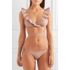 Angelsin Fırfırlı Çizgili Bikini Takım