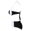 Angelsin Kaplı Siyah Beyaz Tasarım Bikini Takım