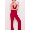 Merry See Kırmızı Dantel İşlemeli Askılı Eşofman Pijama Tulum