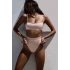 Angelsin V Kesim Yüksek Bel Bikini Takım Pembe
