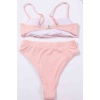 Angelsin V Kesim Yüksek Bel Bikini Takım Pembe