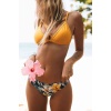 Angelsin Baskılı Üstü Sarı Bikini Takım Çok Renkli
