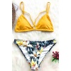 Angelsin Baskılı Üstü Sarı Bikini Takım Çok Renkli