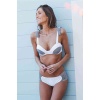 Angelsin Özel Tasarım Desenli Bikini Takım Beyaz