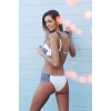 Angelsin Özel Tasarım Desenli Bikini Takım Beyaz