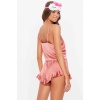 Merry See Saten Şortlu Pijama Takım Pembe