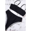 Angelsin V Kesim Yüksek Bel Bikini Takım Siyah