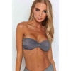 Angelsin Simli Straplez Bikini Alt Üst Takım Gri