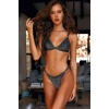 Angelsin Simli Bikini Alt Üst Takım Siyah