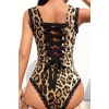 Merry See Sırt Detaylı Leopar Body Gecelik iç giyim Çok Renkli