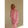 Merry See Saten Pijama Takım Düğmeli Pembe