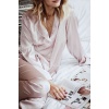 Merry See Saten Pijama Takım Düğmeli Pembe Açık