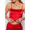 Merry See Dantel İşlemeli Saten Şortlu Pijama Takım Kırmızı