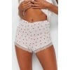 Merry See Dantel İşlemeli Kalpli Şortlu Pijama Takım Beyaz