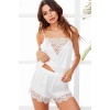 Merry See Dantel İşlemeli saten Şortlu Pijama Takım Beyaz