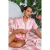 Merry See Baskılı Özel Tasarım Saten Şortlu Pijama Takım Pembe