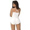 Beyaz Şortlu Tulum Pijama Takımı