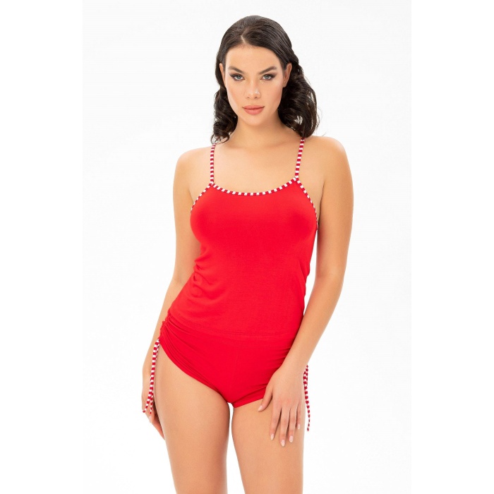 Kırmızı Askılı Şortlu Pijama Takımı