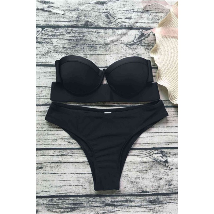 Angelsin Siyah Straplez Bikini Takım