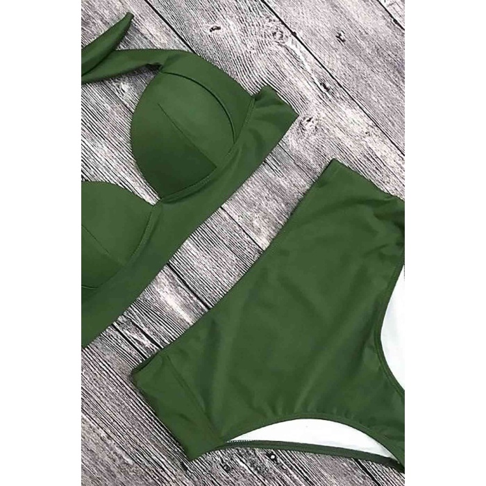 Angelsin Yeşil Yüksek Bel Bikini Takım