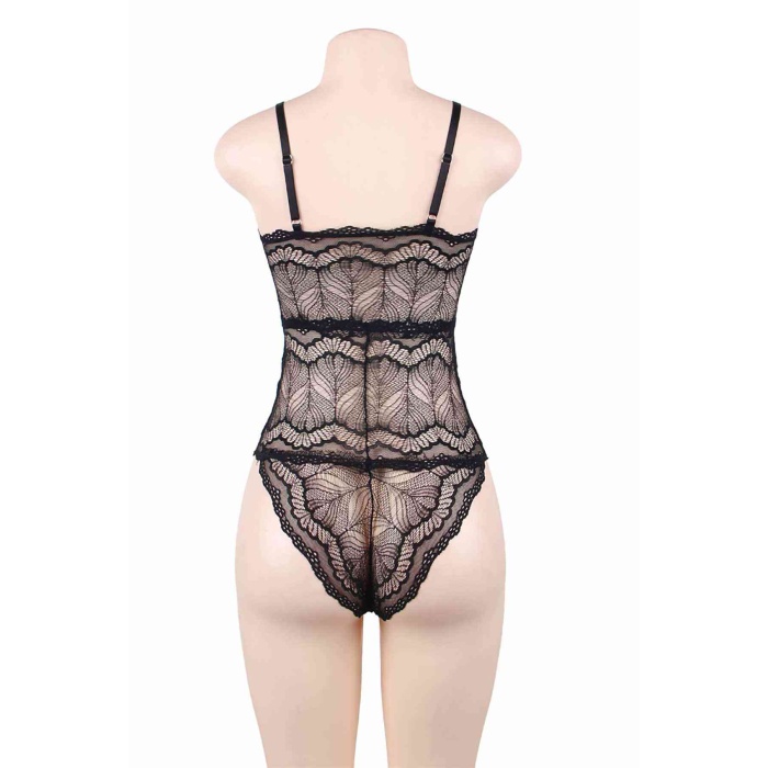 Merry See Dantel İşlemeli Siyah  Body Gecelik