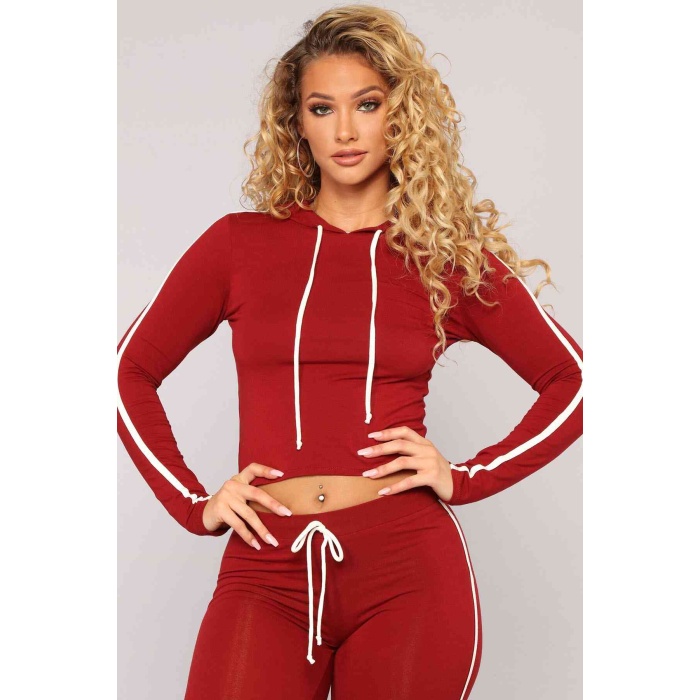 Merry See Penye Eşofman Pijama Takım Kırmızı