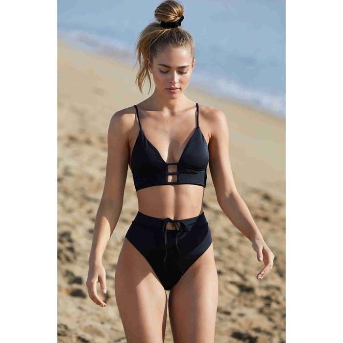 Angelsin Siyah Yüksel Bel Bikini Altı Siyah