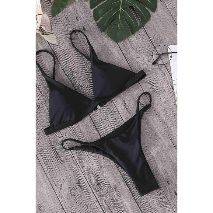 Angelsin Üçgen Bikini Takım Siyah