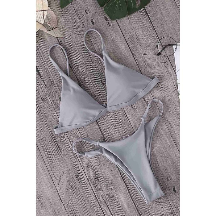 Angelsin Üçgen Bikini Takım Gri