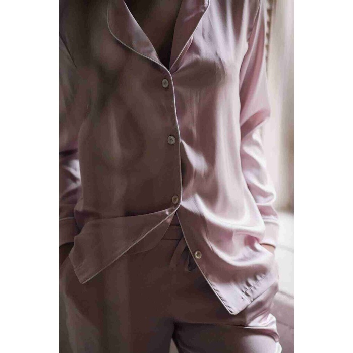 Merry See Saten Pijama Alt Pembe Açık