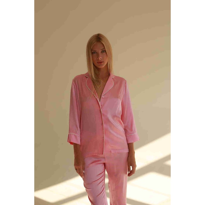 Merry See Saten Pijama Alt Pembe