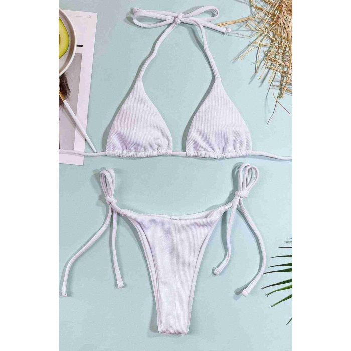 Angelsin Bağlamalı Bikini Üstü Beyaz