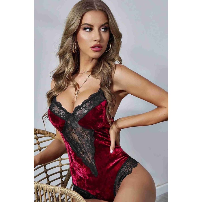 Merry See Kadife Body Gecelik Babydoll Çok Renkli