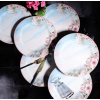 Pink Rose 6 Adet Desenli Porselen Servis Sunum Tabağı 6lı - Pembe