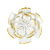 Beyaz Gold Detaylı Metal Dekoratif Nilüfer Çiçek Duvar Dekoru