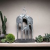 Dekoratif El Yapımı Fil Aile Biblo 34 cm