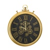 Dekoratif Gold Çerçeve Çarklı Vintage Duvar Saati  51 cm