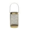Dekoratif Metal Kafes Fener Gold 15,5x25,5 cm