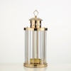 Gold Metal Cam Kafesli Mumluk 22x22x54 cm
