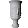 Dekoratif Yüz Figürlü Vazo - Beyaz